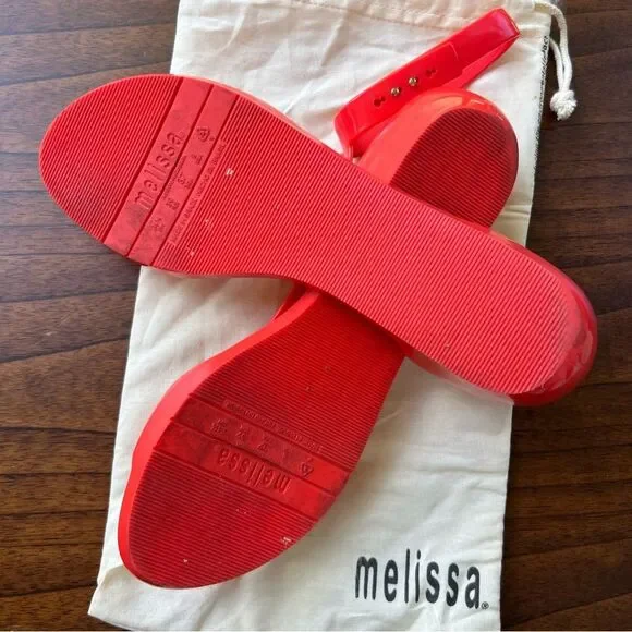 Melissa Women's Sandals 🌺 Coral 🌺 size 8 - Picture 5 of 8
